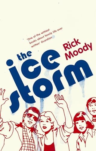Book cover for "The Ice Storm" with blue text and illustrated children.