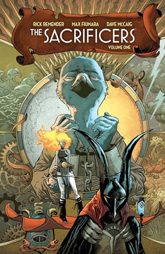 Comic book cover featuring a bird-headed figure and fantastical characters.