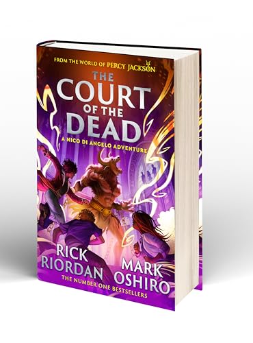 Book cover showing characters facing a horned monster against a purple, glowing background.