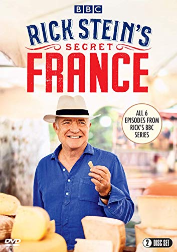 DVD cover featuring Rick Stein holding cheese, with title "Rick Stein's Secret France" above.