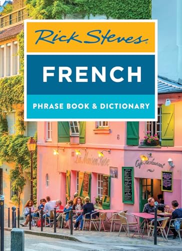 Rick Steves French Phrase Book & Dictionary cover with a European street scene.