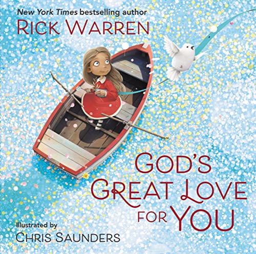 Child in a boat with a dove, book cover "God's Great Love for You".
