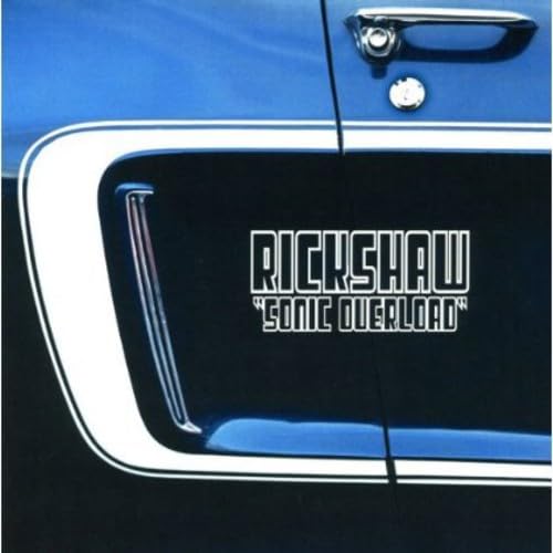 Rickshaw "Sonic Overload" CD case, blue car detail, white lettering.