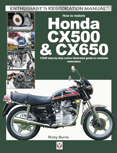 Book cover featuring a restored Honda CX500 motorcycle and engine parts.