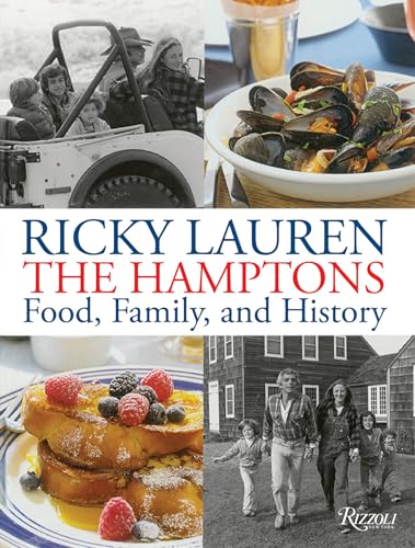 Book cover featuring food, family photos, and text: “The Hamptons.”