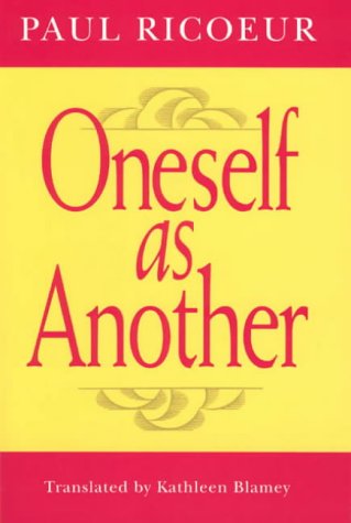 Book cover with yellow background, red text reading Oneself as Another by Paul Ricoeur.