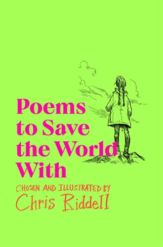 Book cover with bright green background, pink text, and a line drawing of a girl.