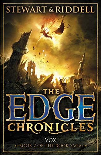 Book cover: fantastical city landscape with a figure flying amidst clouds.