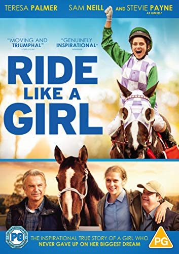 DVD cover for "Ride Like A Girl" featuring a jockey on a horse and three people.