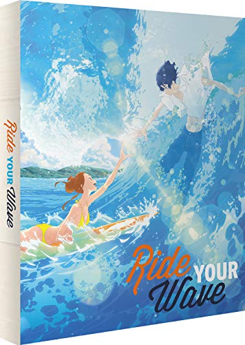 Blu-ray cover for “Ride Your Wave” featuring figures in ocean waves.