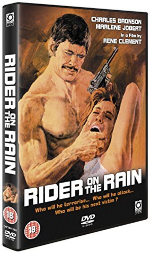 DVD cover for "Rider On The Rain" showing a man holding a gun to a woman.