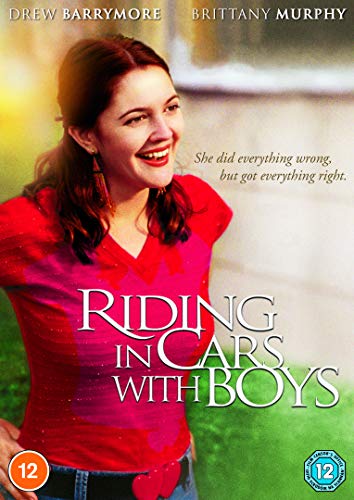 DVD cover for "Riding in Cars with Boys" featuring a smiling woman in a red shirt.