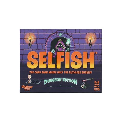 Game box for "Selfish: Dungeon Edition" with a hooded figure illustration.
