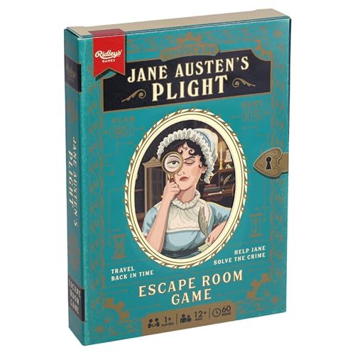 Game box featuring a portrait of Jane Austen with a magnifying glass.