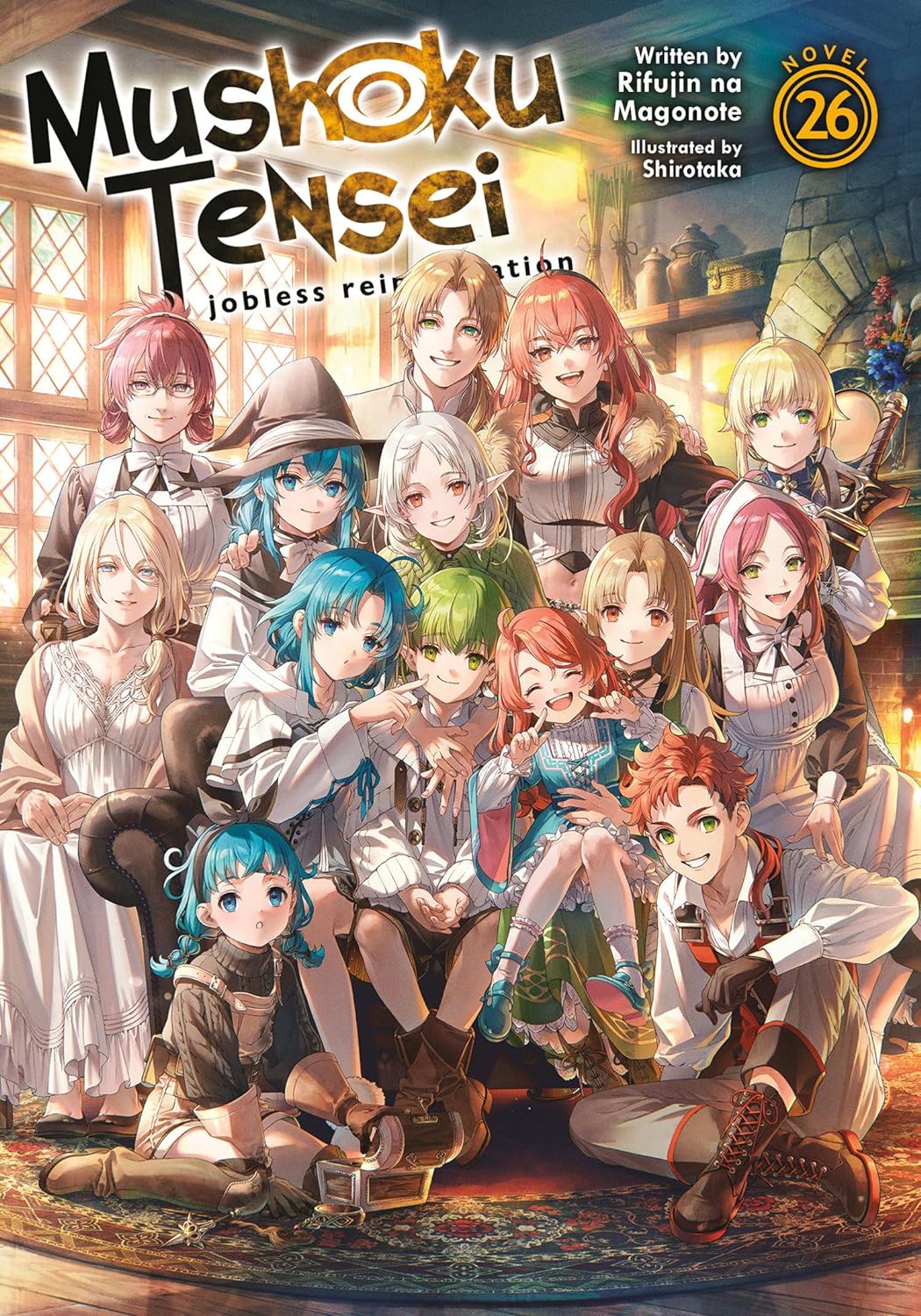 Cover of “Mushoku Tensei” Vol. 26, featuring a group of anime-style characters.