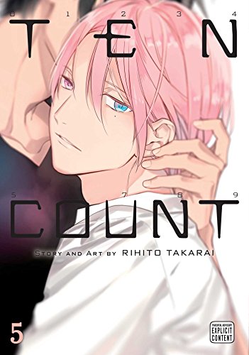 Manga cover featuring a pink-haired man being embraced by another person from behind.