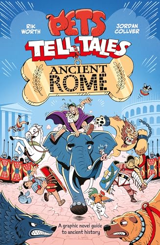 Colorful graphic novel cover depicting animals and Romans in ancient Rome.