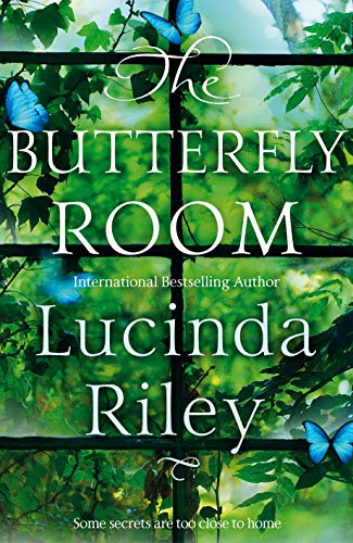 Book cover: “The Butterfly Room” by Lucinda Riley, with butterflies and greenery.