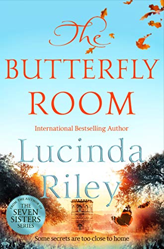 Book cover: "The Butterfly Room" by Lucinda Riley, with a house and butterflies.