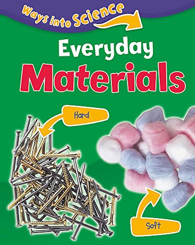 Book cover titled Everyday Materials showing a pile of hard metal screws and soft cotton.