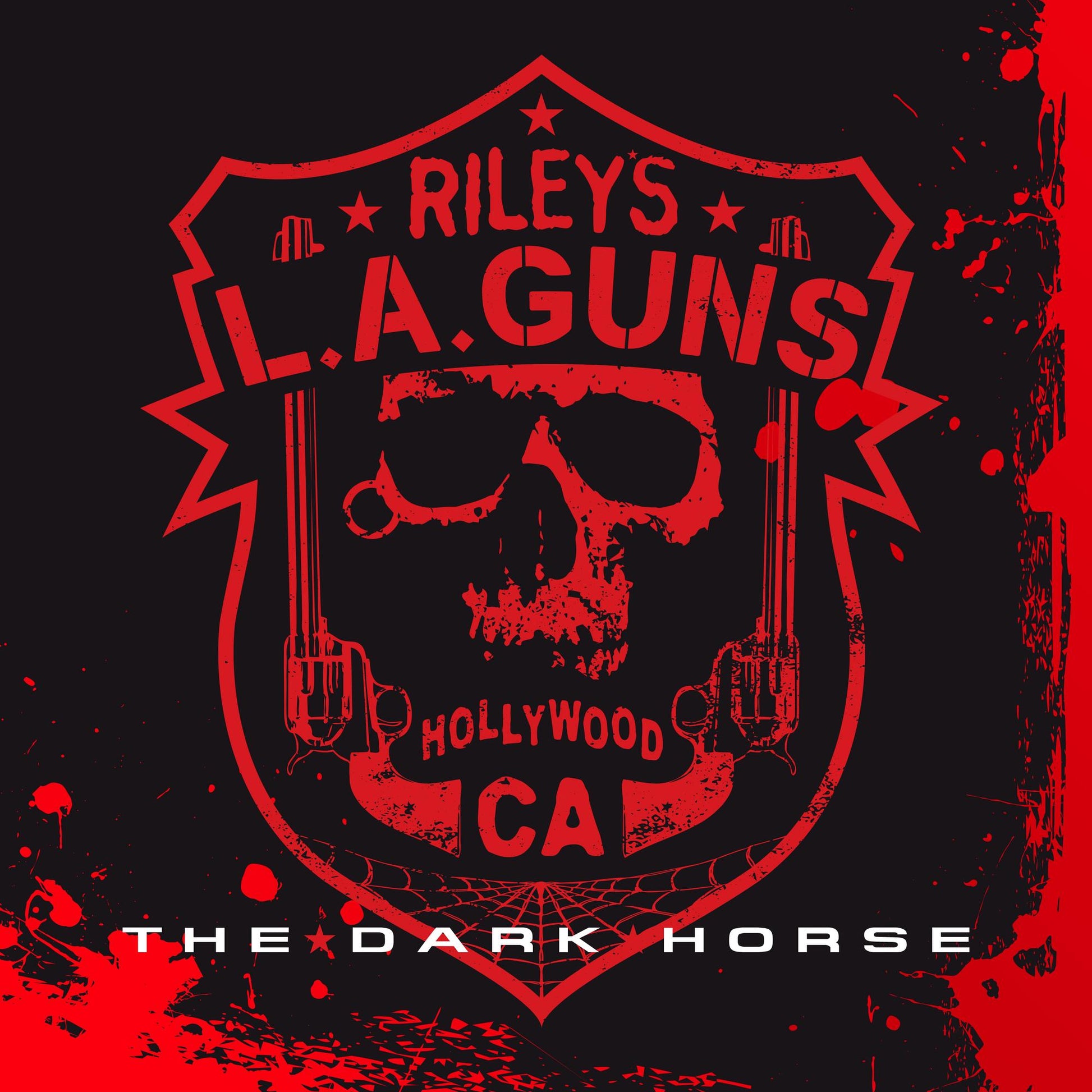 Red and black album cover for Rileys L.A. Guns, featuring a skull.