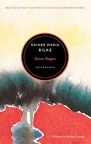 Book cover: “Duino Elegies” by Rainer Maria Rilke, with abstract paint.