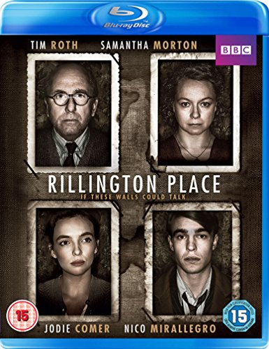 Blu-ray cover for "Rillington Place" featuring four character portraits.