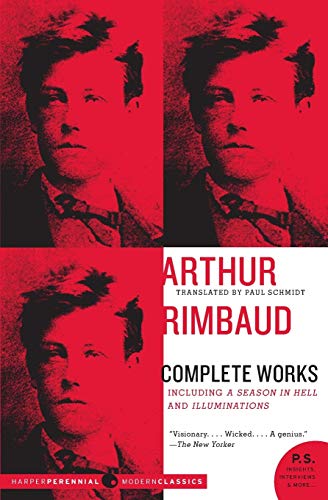 Book cover featuring a red-toned portrait of Arthur Rimbaud with white text.
