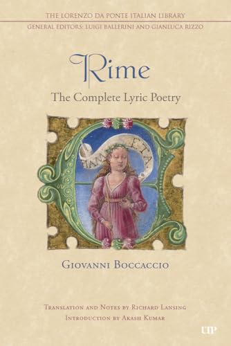 Book cover: “Rime” by Giovanni Boccaccio, featuring illuminated manuscript art.