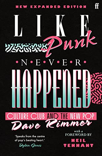 Book cover with bold text Like Punk Never Happened on a black background.
