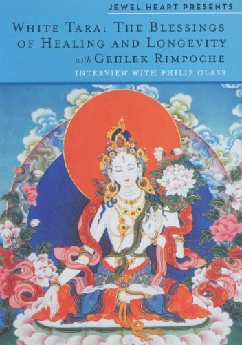 DVD cover featuring a colorful painting of White Tara in lotus position.