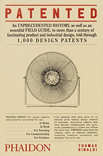 Book cover titled Patented featuring a line drawing of a fan on beige background.