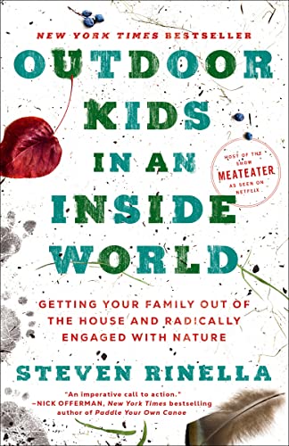 Book cover with green title, red leaf, and author Steven Rinella.
