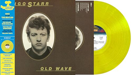 Ringo Starr’s “Old Wave” yellow vinyl record with album cover portrait.