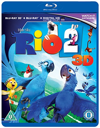 Rio 2" Blu-ray cover featuring blue macaws and other colorful birds.