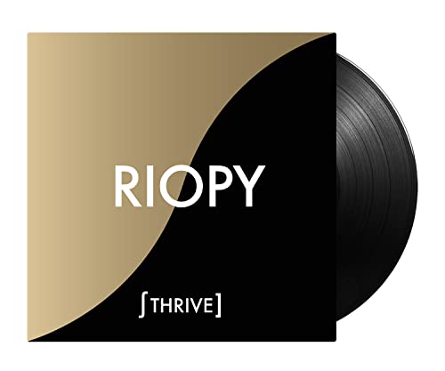 RIOPY “Thrive” vinyl record with gold and black split cover art.