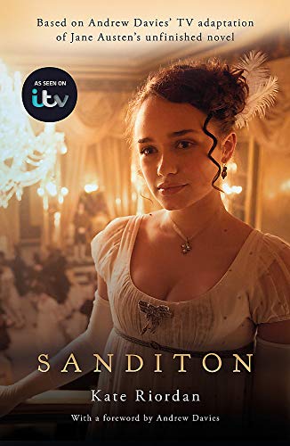 Book cover featuring a woman in Regency-era clothing, "Sanditon" title.