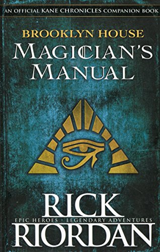 "Book cover with green background, gold pyramid, and white text reading 'Brooklyn House Magician's Manual'."