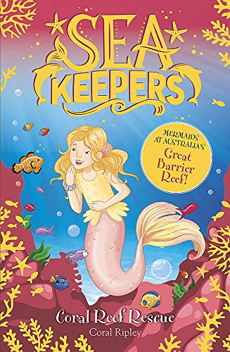 Book cover: mermaid in a coral reef with fish and bubbles.