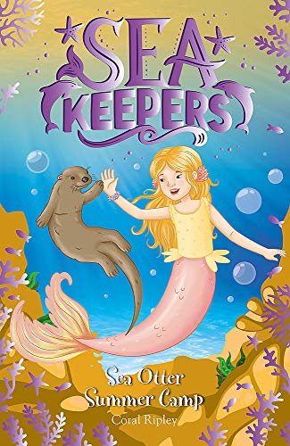 Mermaid and sea otter swim amongst coral on book cover.