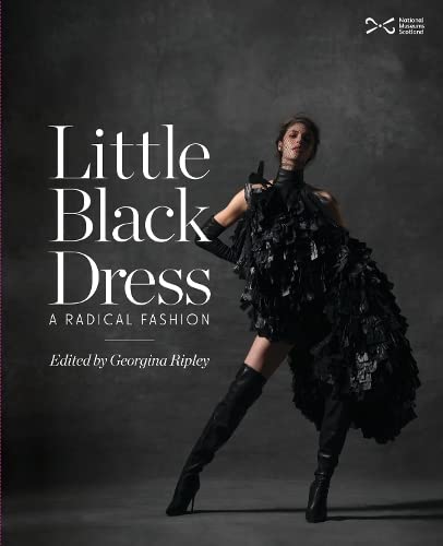 Book cover featuring a model in a dramatic, ruffled black dress.