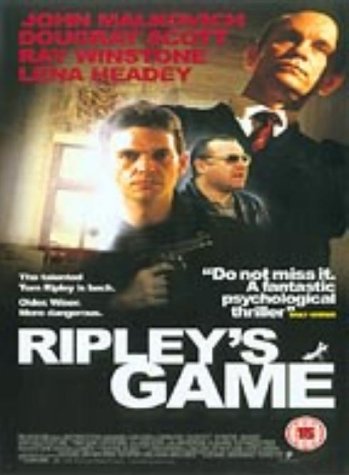 “Ripley’s Game” DVD cover featuring two men and a shadowy figure.