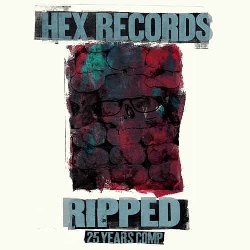 Album cover for "Ripped: Hex Records 25 Year An" with abstract art.