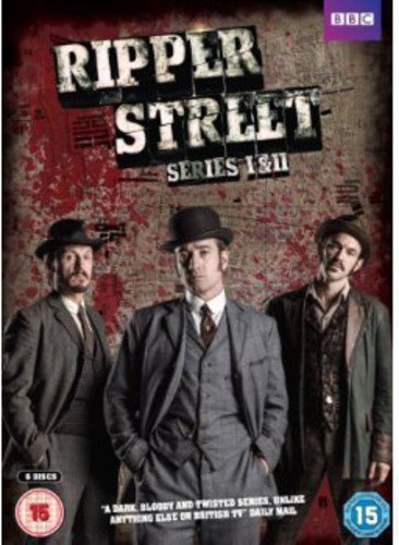 “Ripper Street” DVD cover featuring three men in Victorian-era clothing.