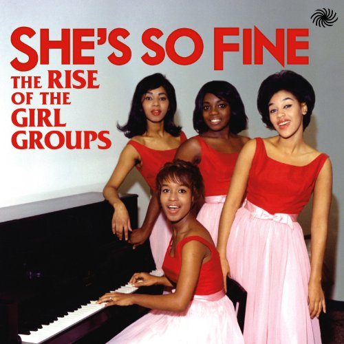 CD cover featuring four women in red tops and pink skirts with a piano.