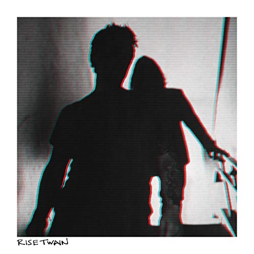 Silhouetted figures with glitch effect, album cover for Rise Twain.