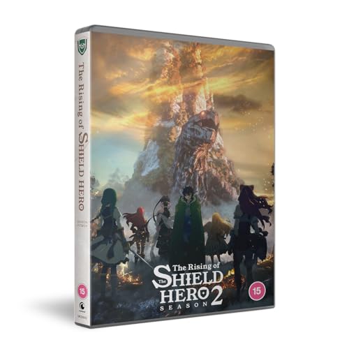 DVD cover for "Rising of the Shield Hero Season 2" with anime characters.