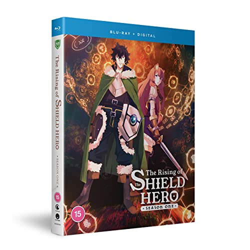 Blu-ray cover for “Rising of the Shield Hero” featuring anime characters.