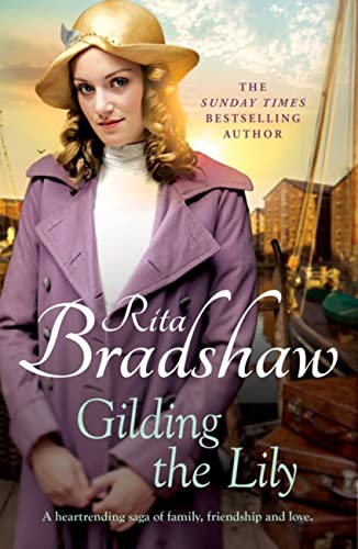 Book cover: woman in purple coat, titled “Gilding the Lily.”