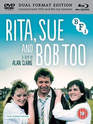 “Rita, Sue And Bob Too” Blu-ray cover featuring three people in a landscape.